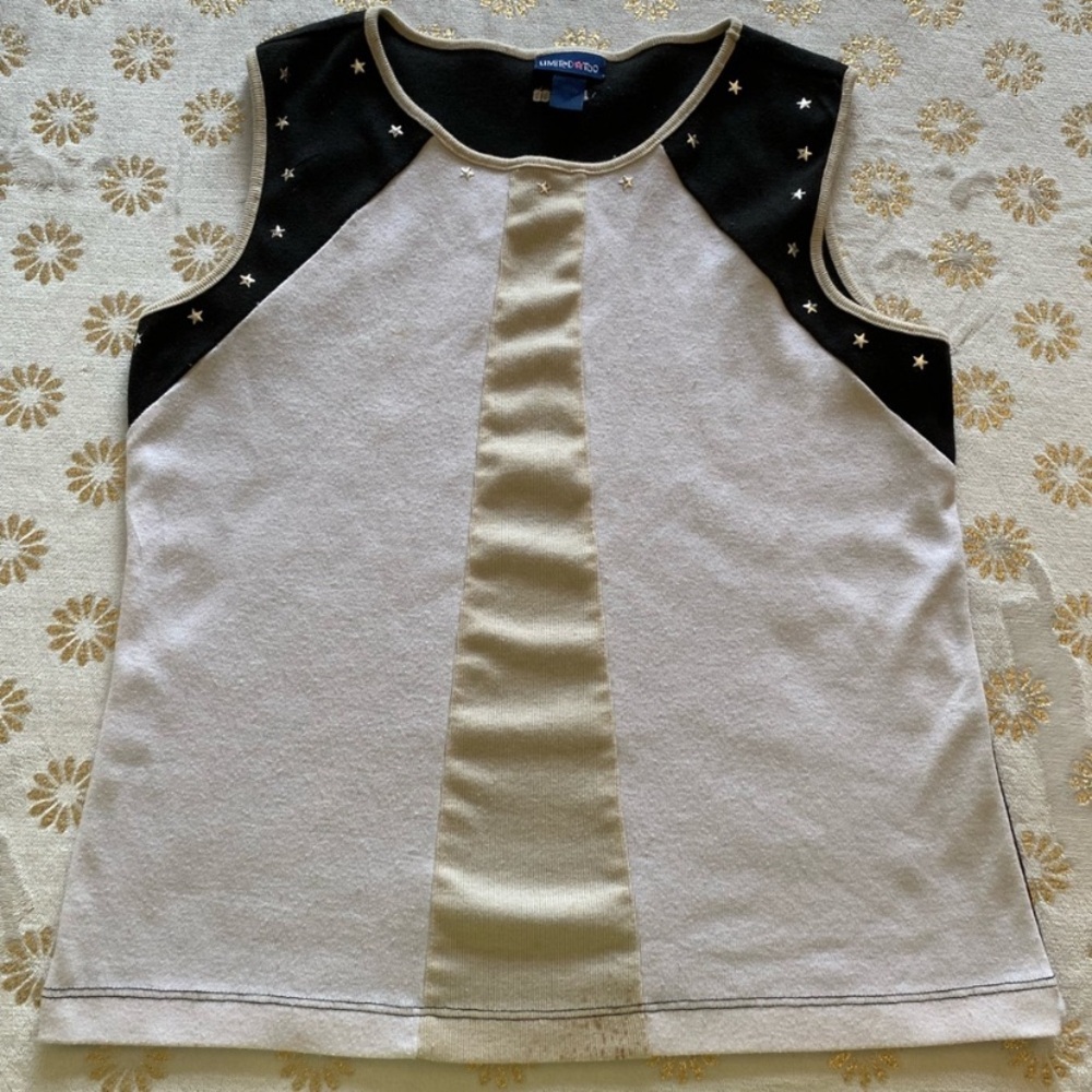 Limited Too Black and Cream Star Tank Top